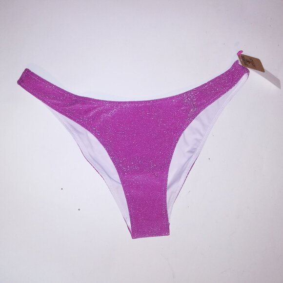PINK Victoria's Secret Other - Victoria Secret PINK Swim Bikini Bottom Fuchsia Pink Silver Glitter Shimmer Braz